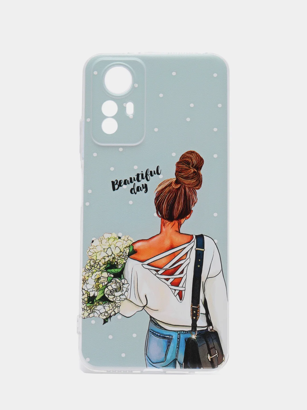 Тёмно-серый чехол прозрачный на Xiaomi Redmi Note 12S (Сяоми Редми Нот 12S), с рисунком, защита камеры