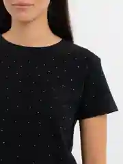 Черный футболка со стразами, топ со стразами