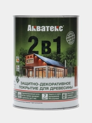 Акватекс 2 в 1, пропитка по дереву, цвет Тик, 0,8 л