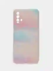 Пудровый силиконовый чехол на Xiaomi Redmi 9T / Редми 9Т прозрачный, с рисунком, защита камеры