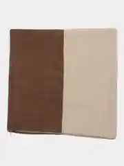 Светло-коричневый чехол наволочка на декоративную подушку, на молнии, 35x35 см, канвас