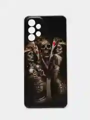 Оливковый чехол на Samsung Galaxy A23 / Самсунг А23 прозрачный, с рисунком, защита камеры