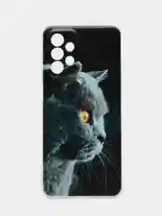 Тёмно-серый чехол на Samsung Galaxy A23 / Самсунг А23 прозрачный, с рисунком, защита камеры