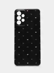 Черный чехол на Samsung Galaxy A23 / Самсунг А23 прозрачный, с рисунком, защита камеры