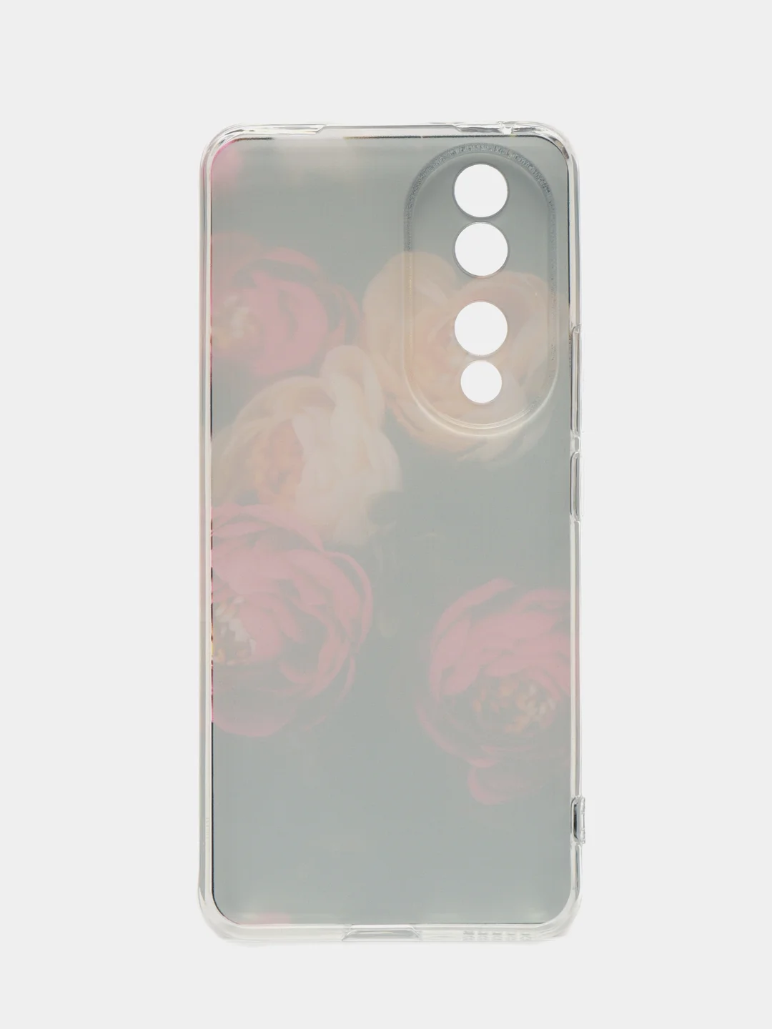 Кораллово-розовый силиконовый чехол на Honor 90 / Хонор 90 прозрачный, с рисунком, защита камеры