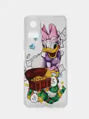 Конфетный силиконовый чехол на Honor 90 Lite / Хонор 90 Лайт прозрачный, с рисунком, защита камеры