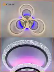 Белый управляемая потолочная светодиодная люстра с пультом Estares LILY RGB 100W бел.,до 25 кв.м
