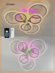 Белый управляемая потолочная светодиодная люстра с пультом Estares LILY RGB 100W бел.,до 25 кв.м