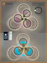 Белый управляемая потолочная светодиодная люстра с пультом Estares LILY RGB 100W бел.,до 25 кв.м
