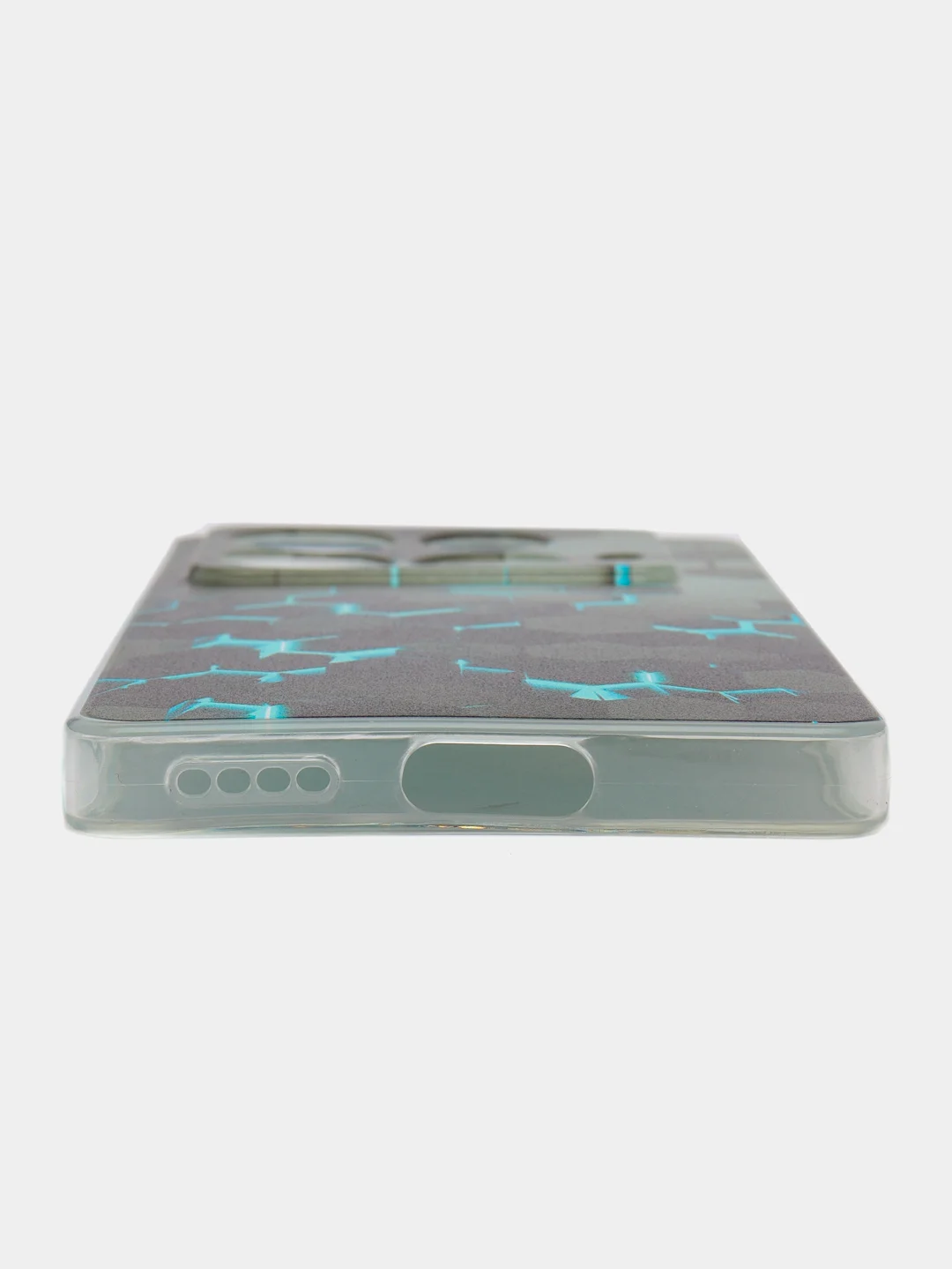 Бирюзовый чехол на Infinix Note 40 / Инфиникс Нот 40 прозрачный, с рисунком, защита камеры