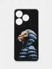 Фуксия чехол на Tecno Spark 10/10C (Текно Спарк 10/10С), прозрачный, с рисунком, защита камеры