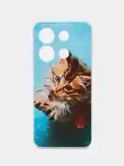 Светло-коричневый чехол для Infinix Note 30i (Инфиникс Нот 30и), прозрачный, с рисунком, защита камеры