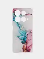 Ледяной чехол на Infinix Note 40 / Инфиникс Нот 40 прозрачный, с рисунком, защита камеры