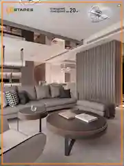 Люстра потолочная светодиодная без пульта Estares LIANA MONO 70W 4000К хром,до 20 кв.м