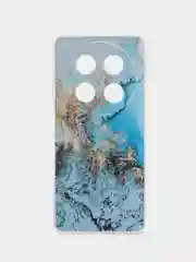 Голубой чехол на Huawei Nova 12i / Хуавей Нова 12i прозрачный, с рисунком, защита камеры