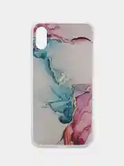 Ледяной силиконовый чехол на Apple iPhone X/XS / Айфон X/XS прозрачный, с рисунком, защита камеры
