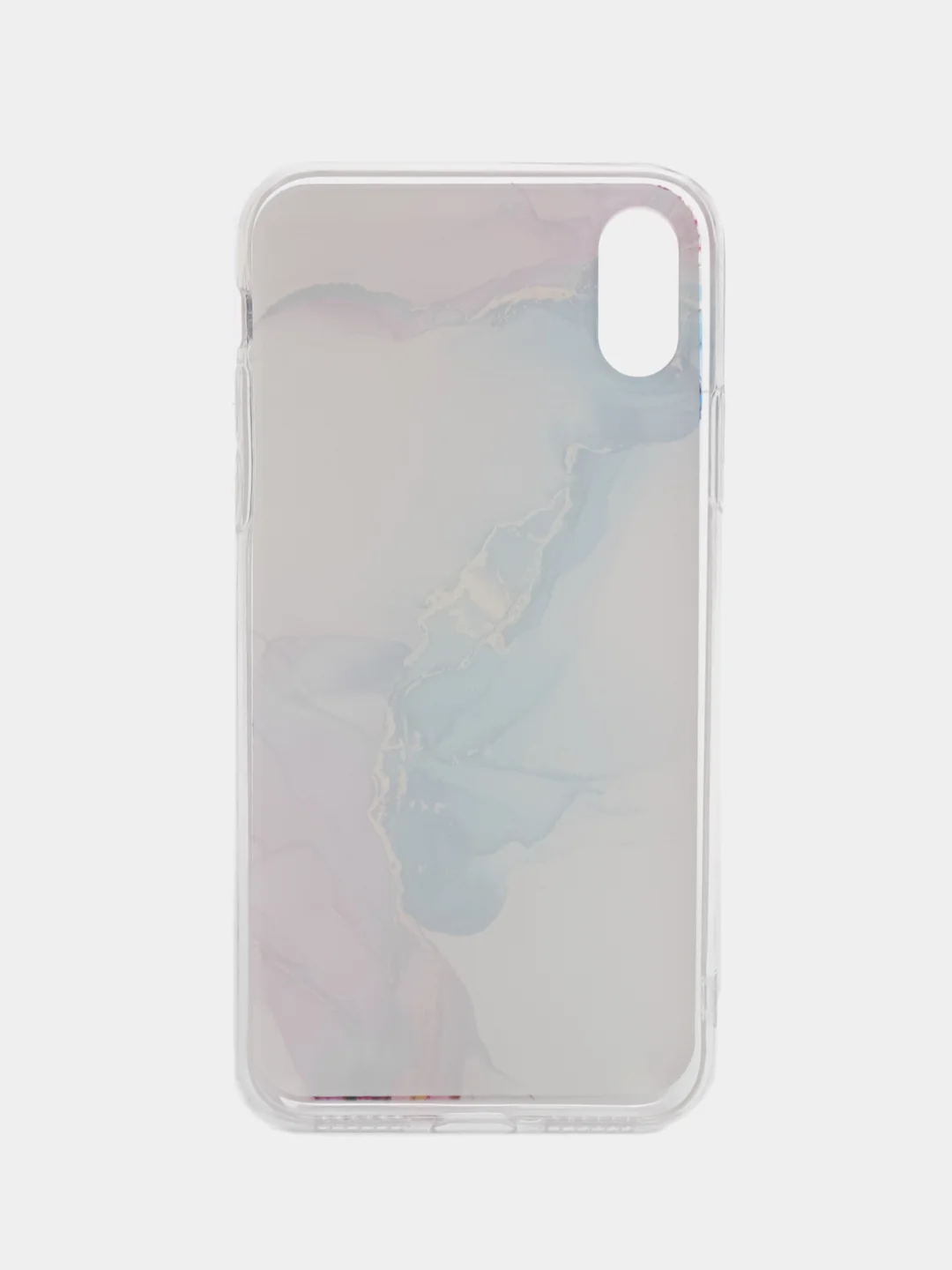 Желтый силиконовый чехол на Apple iPhone X/XS / Айфон X/XS прозрачный, с рисунком, защита камеры