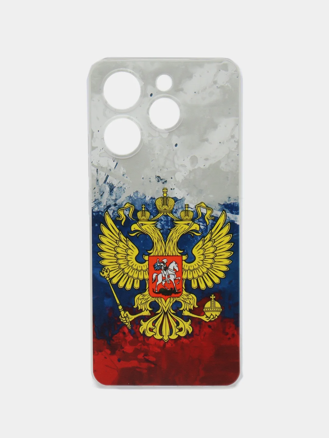 Синий чехол на Tecno Spark 10 Pro (Текно Спарк 10 Про), прозрачный, с рисунком, защита камеры