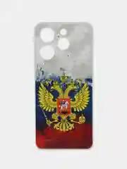Синий чехол на Tecno Spark 10 Pro (Текно Спарк 10 Про), прозрачный, с рисунком, защита камеры