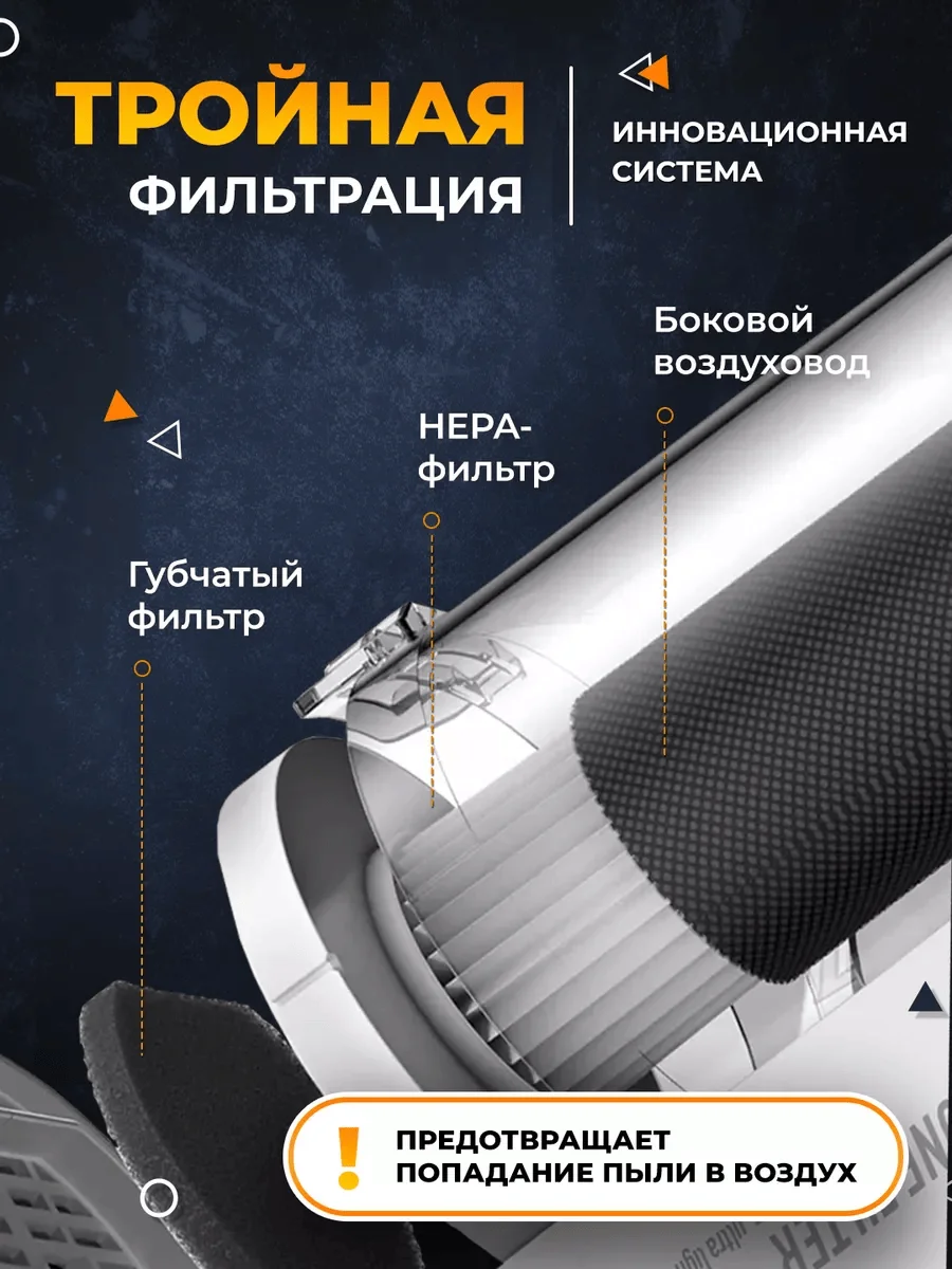 Черный вертикальный пылесос Xiaomi Deerma DX700/700S, RU-версия