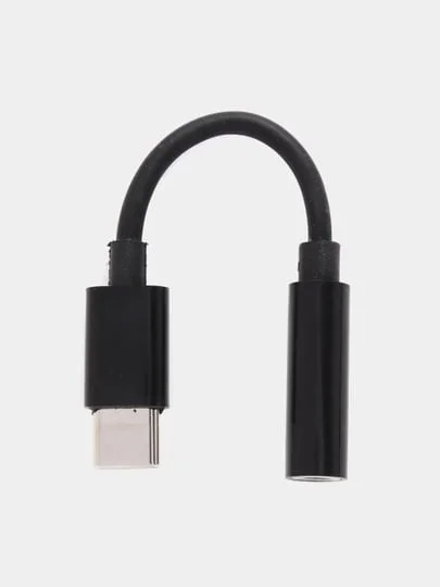 Черный переходник для наушников iPhone/3.5 мм mini jack, аукс, адаптер для айфона