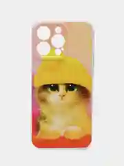 Желтый чехол на iPhone 15 Pro Max / Айфон 15 Про Макс прозрачный, с рисунком, защита камеры