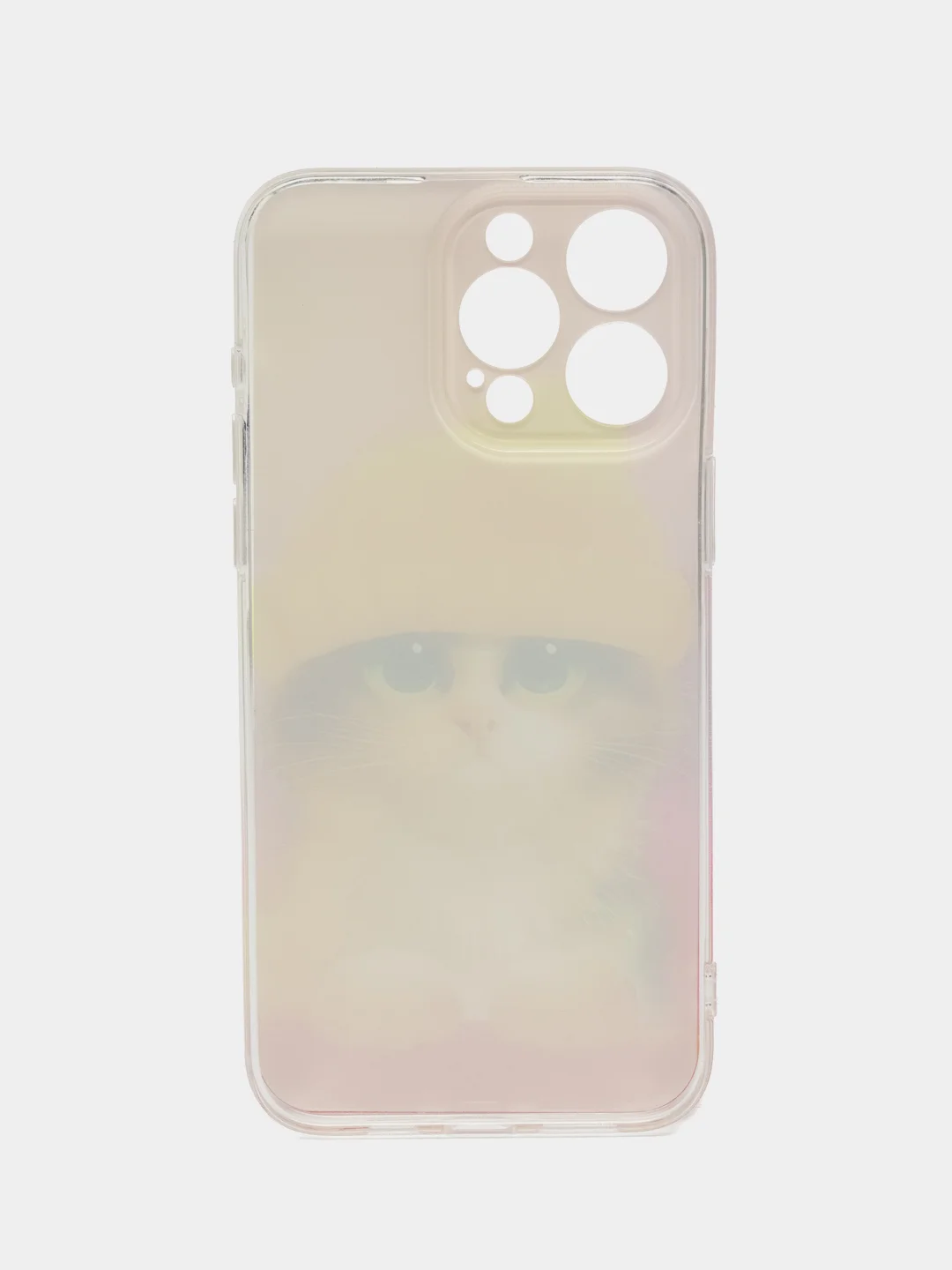 Желтый чехол на iPhone 15 Pro Max / Айфон 15 Про Макс прозрачный, с рисунком, защита камеры
