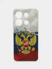 Синий чехол для Infinix Note 30i (Инфиникс Нот 30и), прозрачный, с рисунком, защита камеры