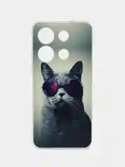 Синий меланж чехол для Infinix Note 30i (Инфиникс Нот 30и), прозрачный, с рисунком, защита камеры