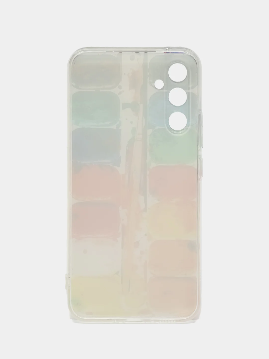 Бордовый чехол на Samsung Galaxy A34 5G (Самсунг A34), прозрачный, с рисунком, защита камеры