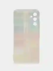 Бордовый чехол на Samsung Galaxy A34 5G (Самсунг A34), прозрачный, с рисунком, защита камеры