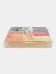 Бордовый чехол на Samsung Galaxy A34 5G (Самсунг A34), прозрачный, с рисунком, защита камеры