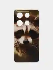 Коричневый чехол для Infinix Note 30 Pro (Инфиникс Нот 30 Про), прозрачный, с рисунком, защита камеры