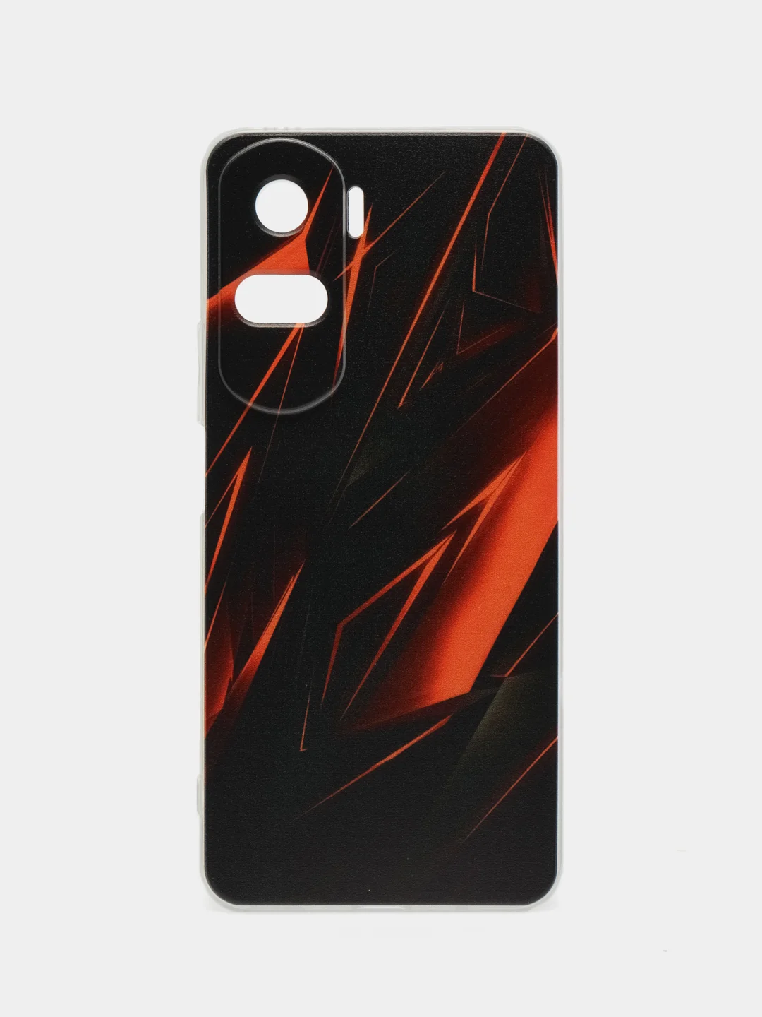 Красный силиконовый чехол на Honor 90 Lite (Хонор 90 Лайт), прозрачный, с рисунком