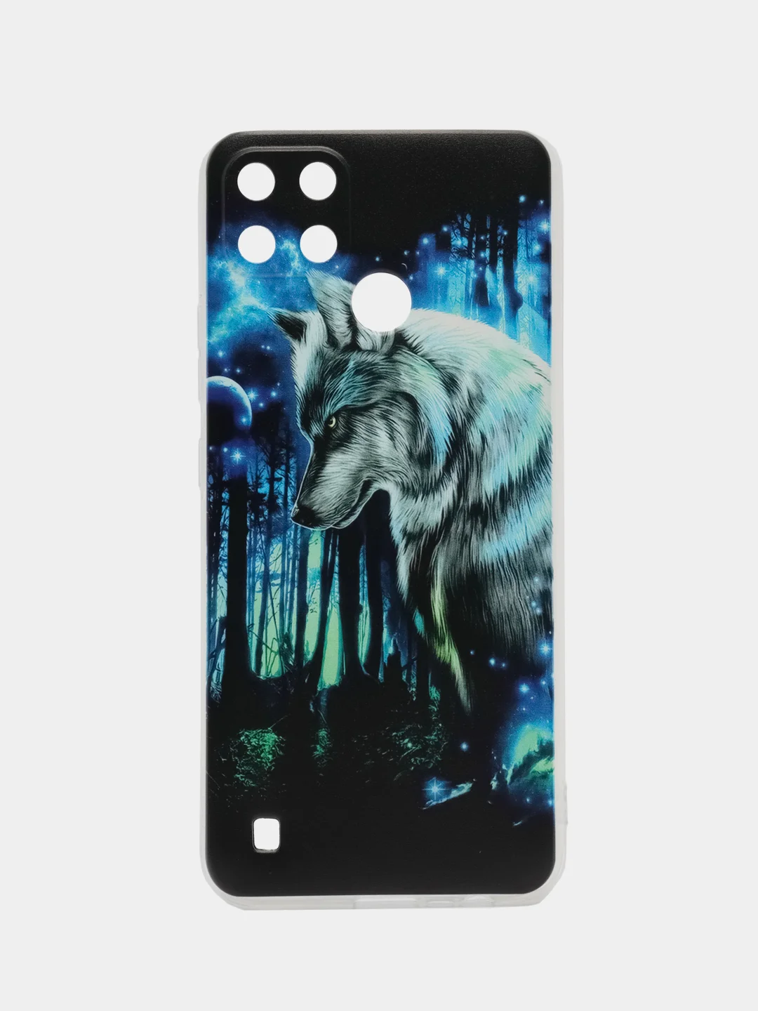 Синий чехол на Oppo Realme C21Y/C25Y / Реалми C21Y/C25Y прозрачный, с рисунком, защита камеры