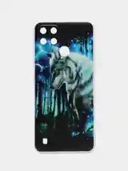 Синий чехол на Oppo Realme C21Y/C25Y / Реалми C21Y/C25Y прозрачный, с рисунком, защита камеры
