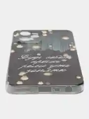 Серый силиконовый чехол на Realme C35 / Реалми С35 прозрачный, с рисунком, защита камеры