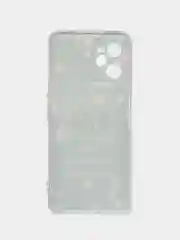 Серый силиконовый чехол на Realme C35 / Реалми С35 прозрачный, с рисунком, защита камеры
