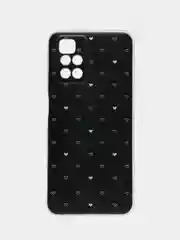 Черный чехол на Xiaomi Redmi 10 / Сяоми Редми 10 прозрачный, с рисунком, защита камеры