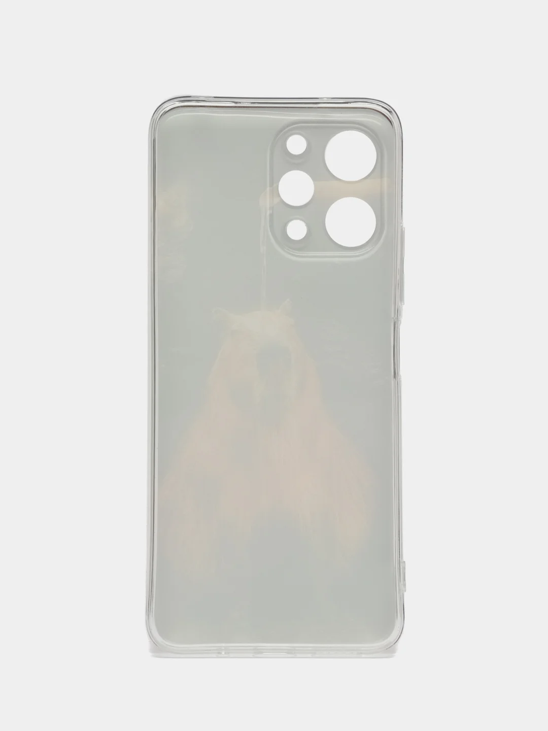 Коричневый силиконовый чехол на Xiaomi Redmi 12 / Редми 12 прозрачный, с рисунком, защита камеры