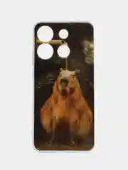 Коричневый чехол на Infinix Smart 7 Plus / Инфиникс Смарт 7 Плюс прозрачный, с рисунком