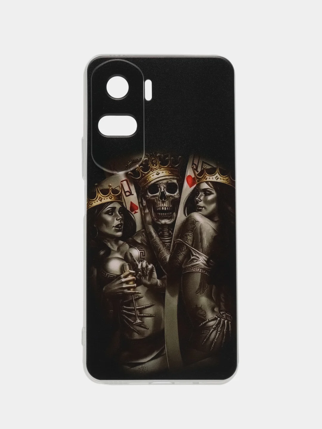 Оливковый силиконовый чехол на Honor 90 Lite / Хонор 90 Лайт прозрачный, с рисунком, защита камеры