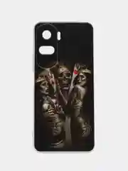 Оливковый силиконовый чехол на Honor 90 Lite / Хонор 90 Лайт прозрачный, с рисунком, защита камеры