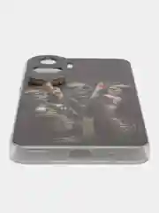 Оливковый силиконовый чехол на Honor 90 Lite / Хонор 90 Лайт прозрачный, с рисунком, защита камеры
