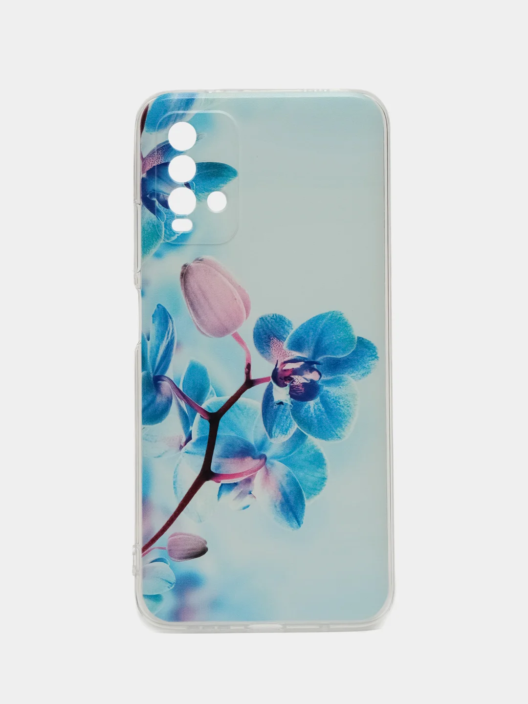 Лазурный силиконовый чехол на Xiaomi Redmi 9T / Редми 9Т прозрачный, с рисунком, защита камеры