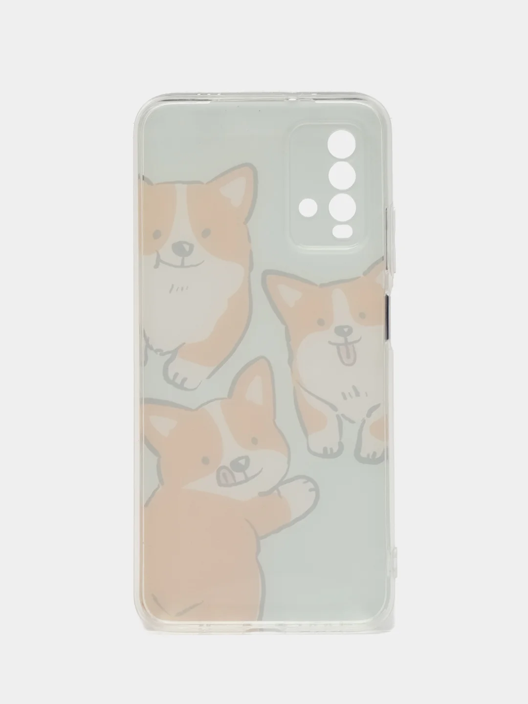 Светло-оранжевый силиконовый чехол на Xiaomi Redmi 9T / Редми 9Т прозрачный, с рисунком, защита камеры