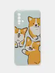 Светло-оранжевый силиконовый чехол на Xiaomi Redmi 9T / Редми 9Т прозрачный, с рисунком, защита камеры