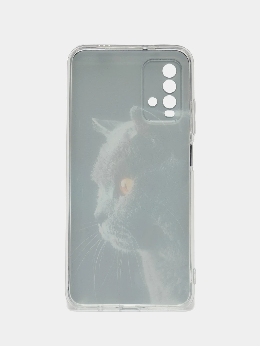 Тёмно-серый силиконовый чехол на Xiaomi Redmi 9T / Редми 9Т прозрачный, с рисунком, защита камеры