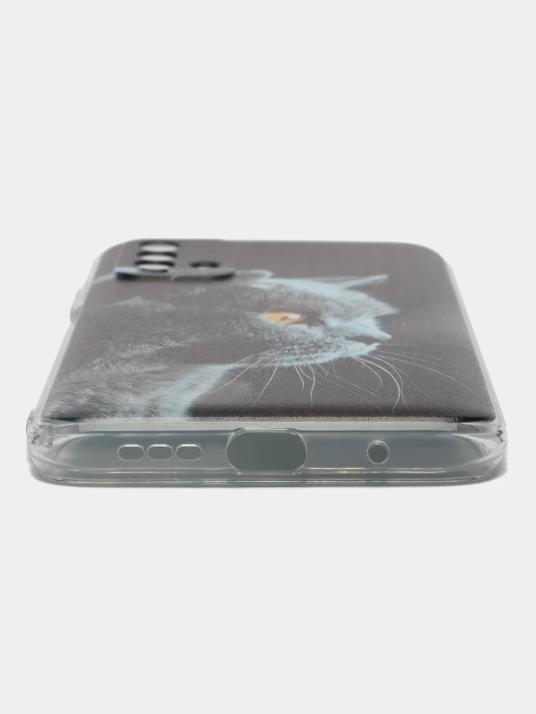 Тёмно-серый силиконовый чехол на Xiaomi Redmi 9T / Редми 9Т прозрачный, с рисунком, защита камеры