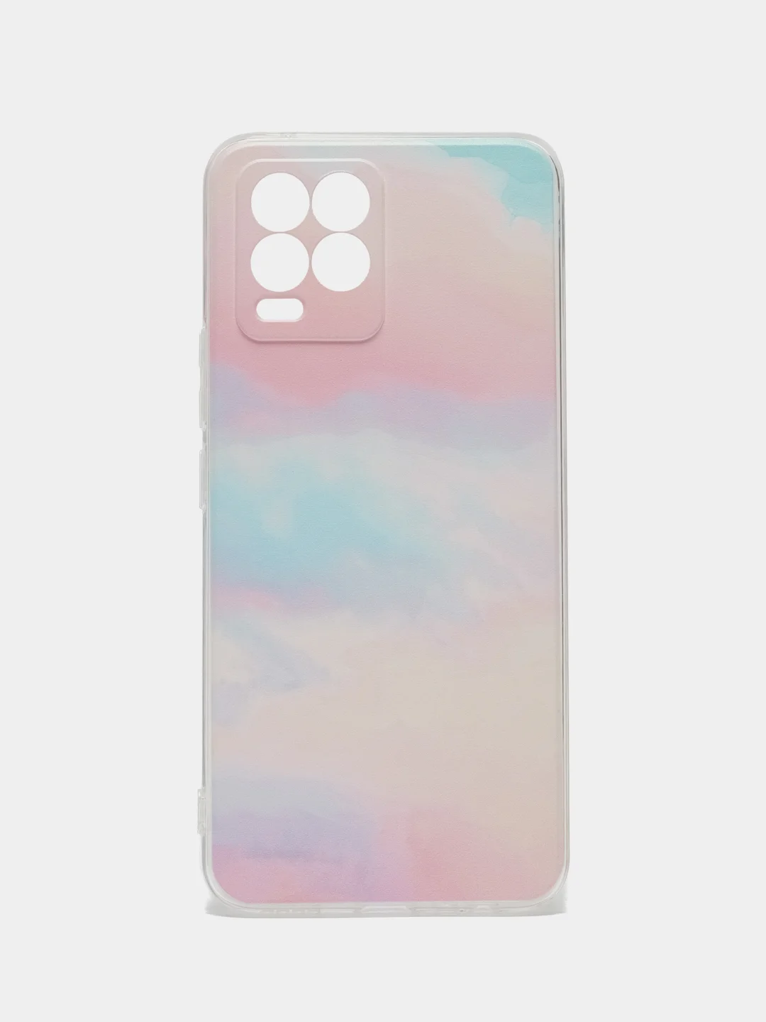 Пудровый чехол на Oppo Realme 8/8 Pro / Реалми 8/8 Про прозрачный, с рисунком, защита камеры